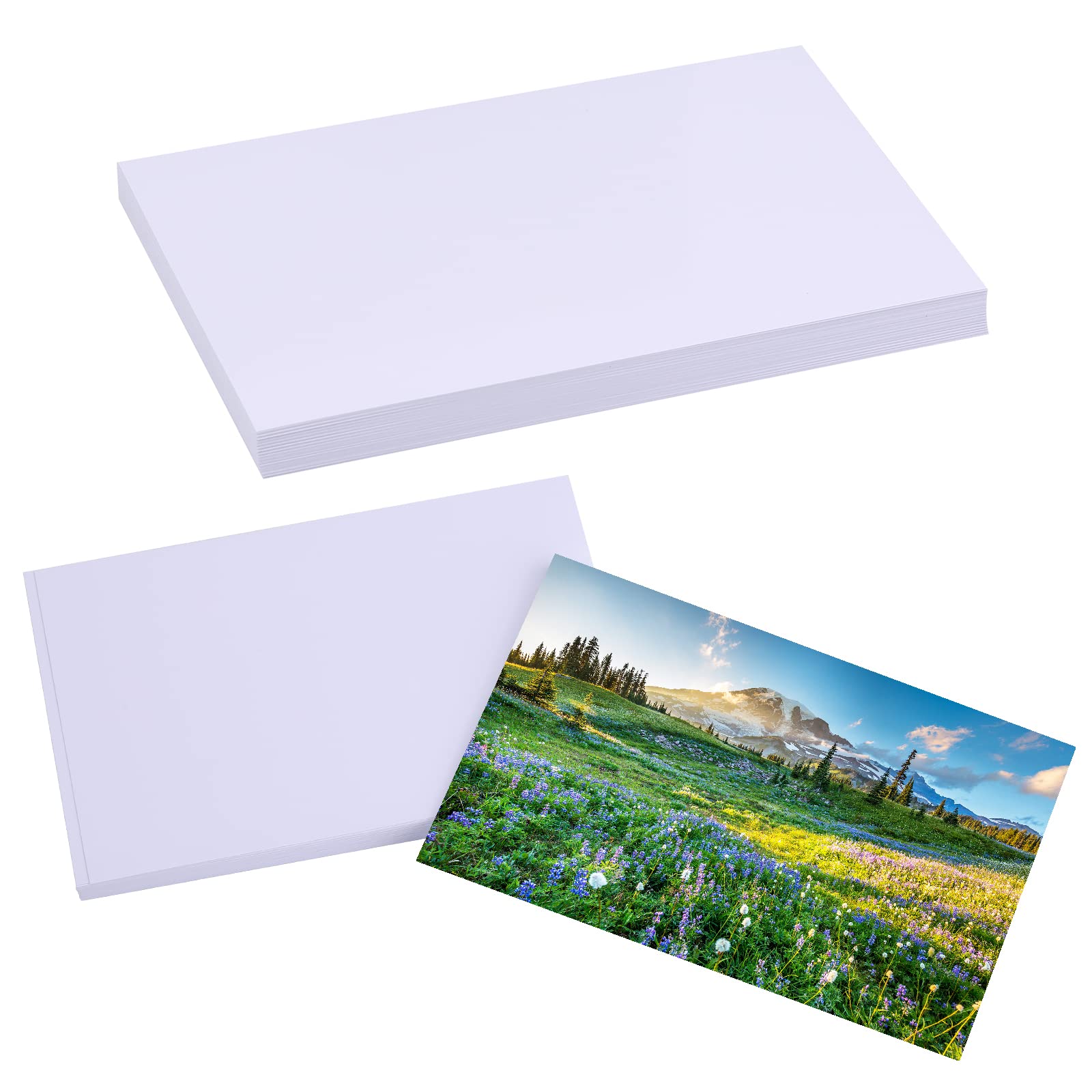 Amazon | LUNARM 50枚 写真用紙 4インチ x 6インチ 光沢紙写真 染料